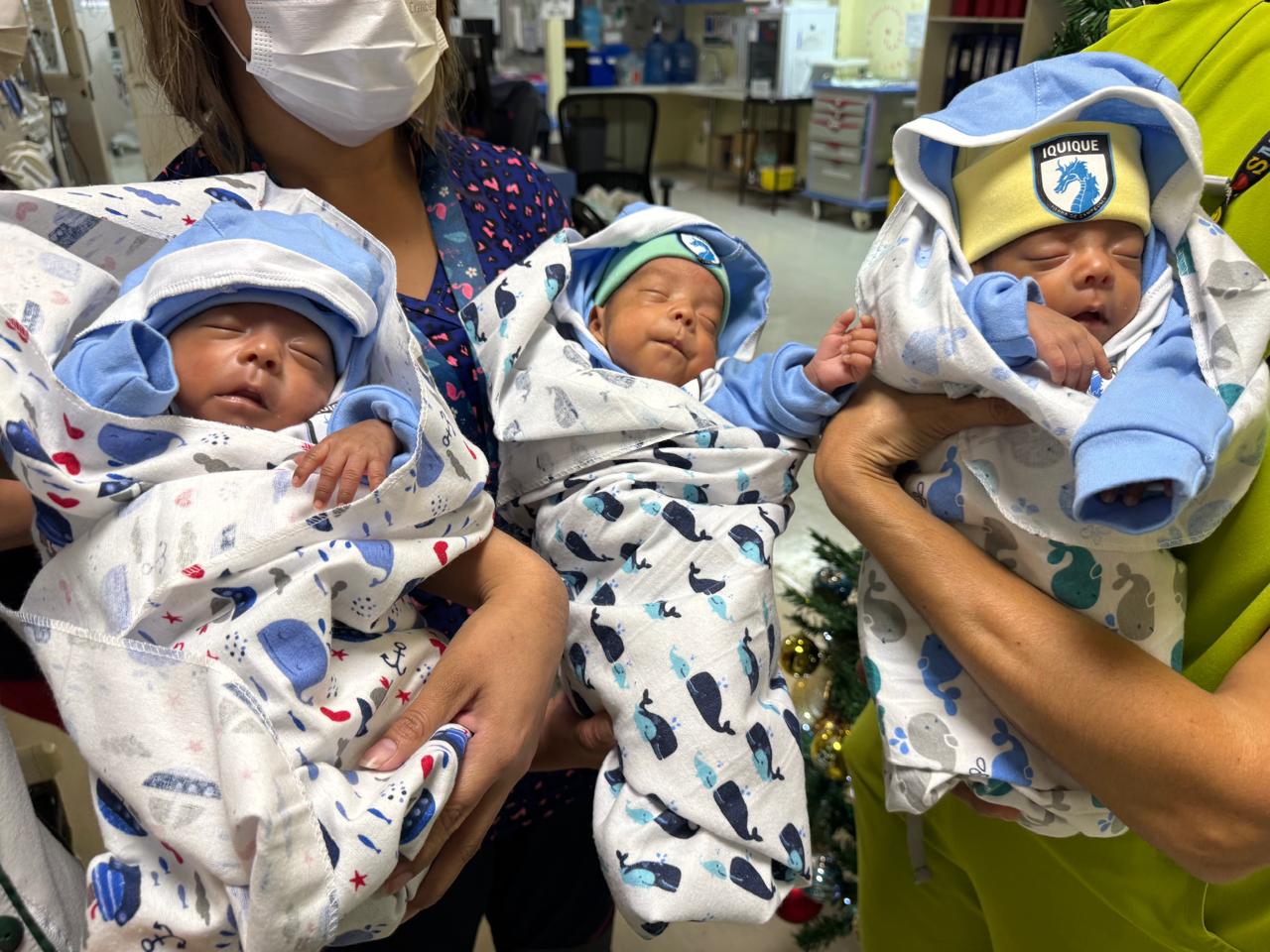 Hospital de Iquique destaca alta de trillizos prematuros tras 50 días de cuidados