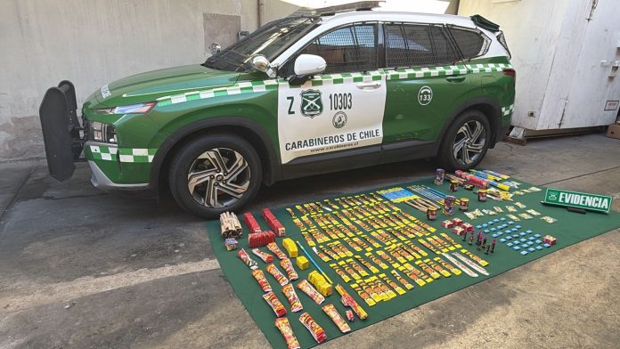 Incautan más de 1000 fuegos artificiales en ronda preventiva de Iquique