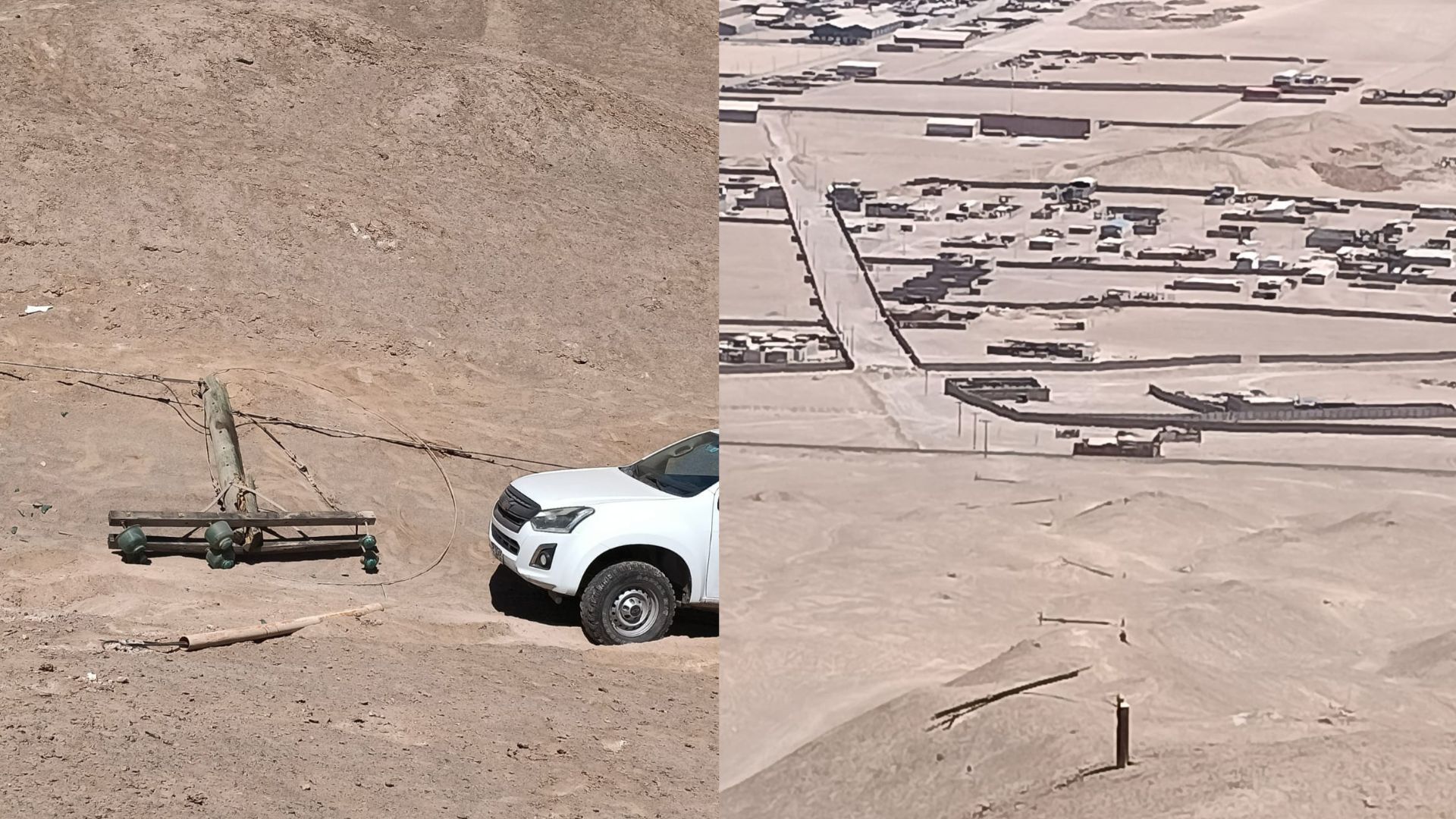 Derriban 11 postes y roban más de 4,5 kilómetros de cables de cobre en sector Alto Molle de Alto Hospicio