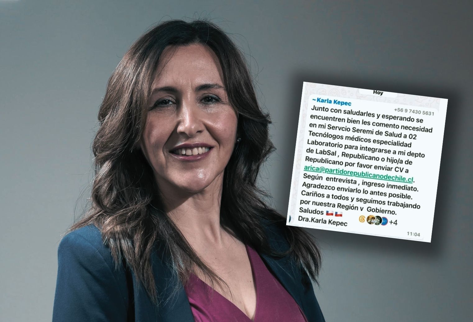Minsal pide la renuncia de seremi de Salud de Arica tras polémicos mensajes para reclutar a personal con militancia en el Partido Republicano