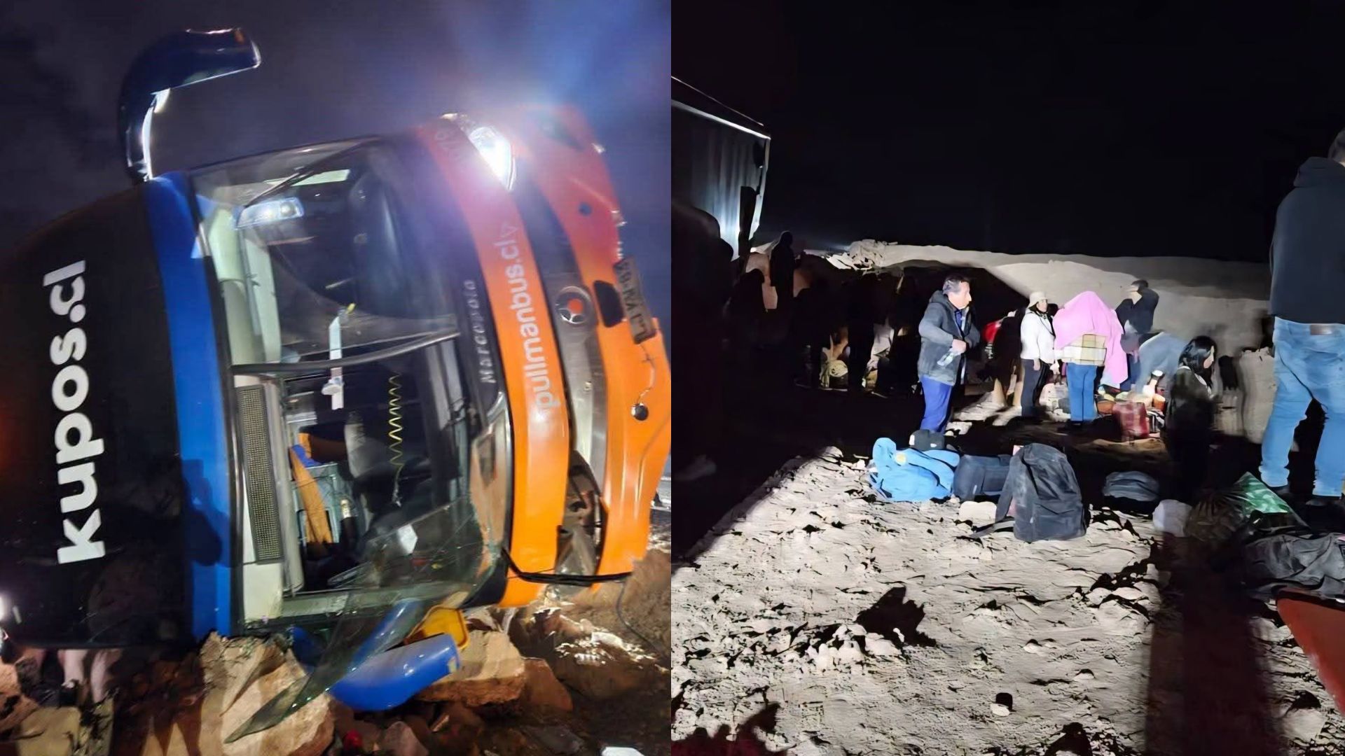 TARAPACÁ | Bus con 42 pasajeros que viajaba de Arica a Santiago volcó en la Ruta 5 Norte