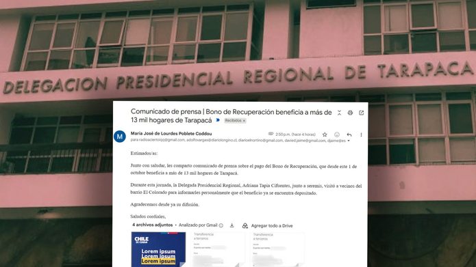 Condoro: Delegación de Tarapacá despacha comunicado incluyendo comprobantes de transferencias bancarias a colegio de Las Condes y Conservador de Concepción